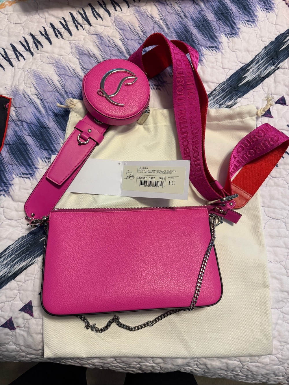 Christian Louboutin Loubila Pink crossbody bag